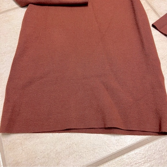 Abercrombie & Fitch-Long-Sleeve Half-Zip Mini Sweater Dress-Size: XSP Rusty. - Picture 6 of 12